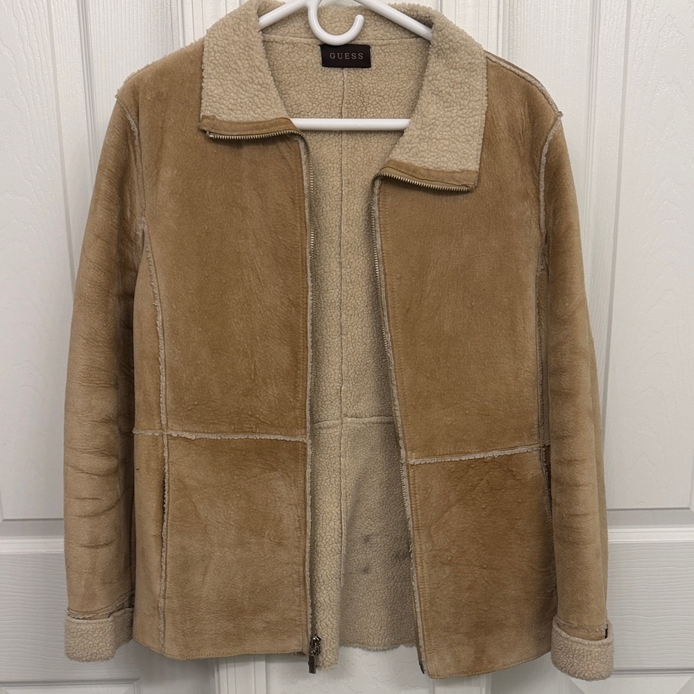 Vintage GUESS Woman Tan Shearling Jacket